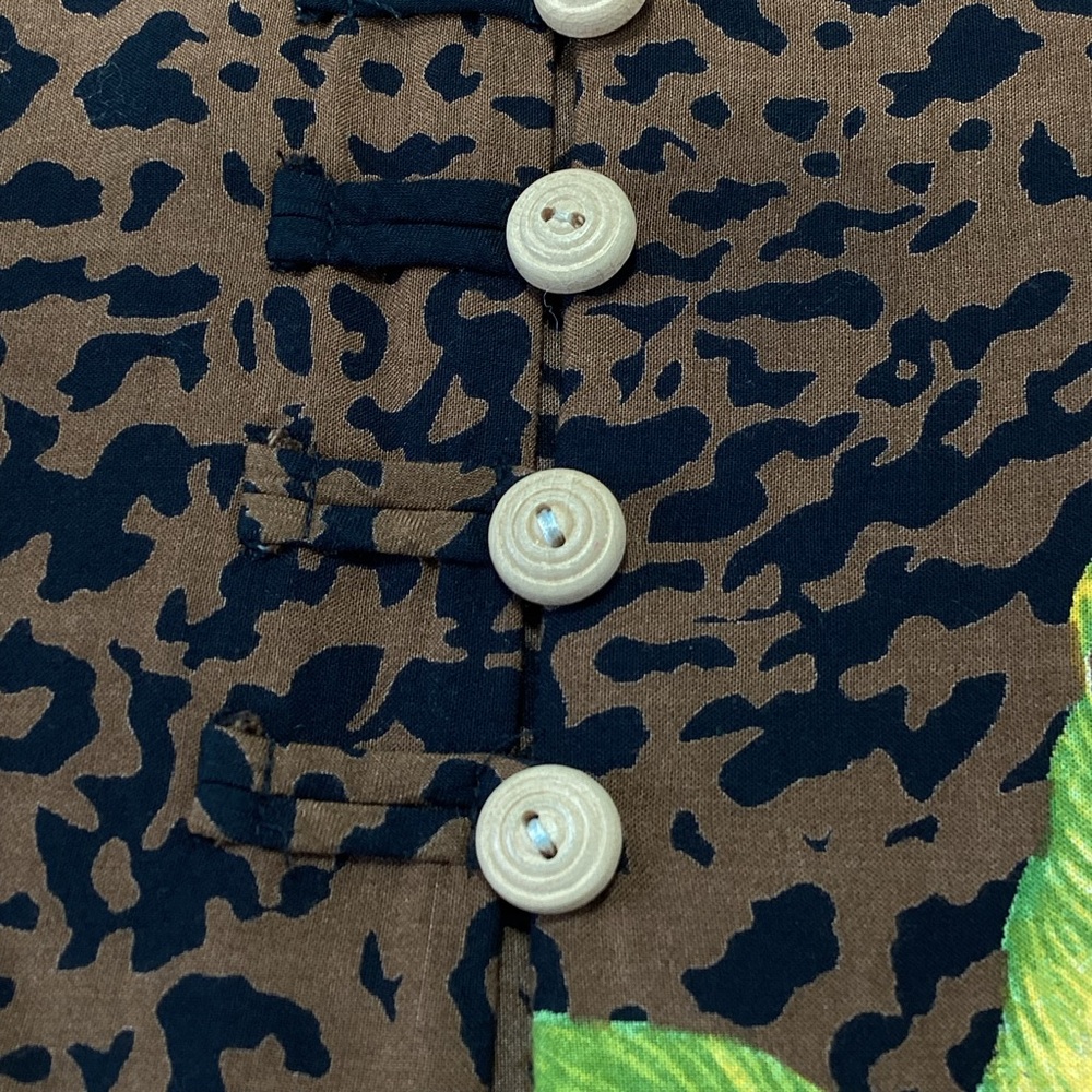 Sharon Anthony Life Styles Tropical Blouse Swim Cover Rayon Animal Print S - Picture 5 of 10